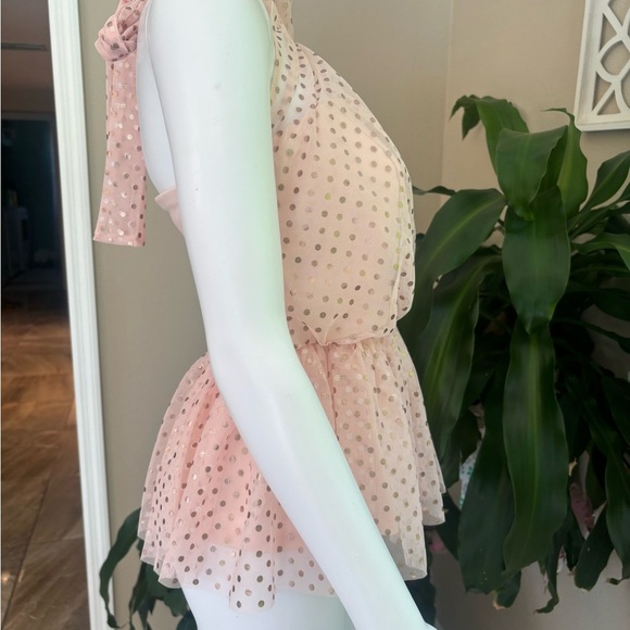 NWOT VENUS Blush Polka Dot Halter Blouse - Picture 6 of 10